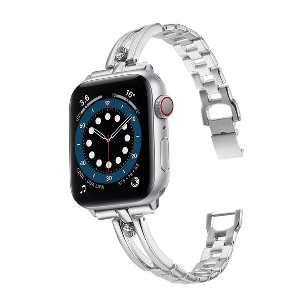 Cinturino con cinturino in lega di diamanti intarsiato con cinturino intelligente per serie iWatch 8 7 6 SE 5 4 3 38mm 42mm 40mm 44mm 41mm 45mm 49mm