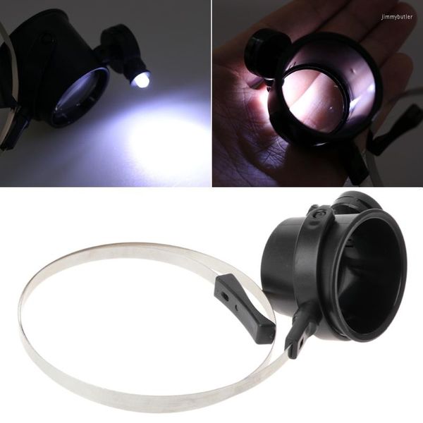 Kit di riparazione per orologi Pratica lente d'ingrandimento per gioielli con lente d'ingrandimento a mani libere 15X LED XX9D