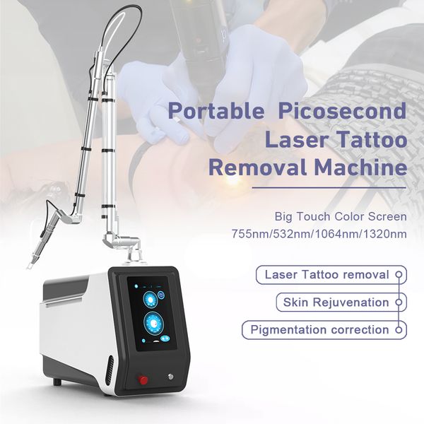 Pico Pikosekunden-Lasermaschine Lazer Tattooentfernung 755 nm Sommersprossenfleckenpigmentierung Melasma-Akne-Behandlung