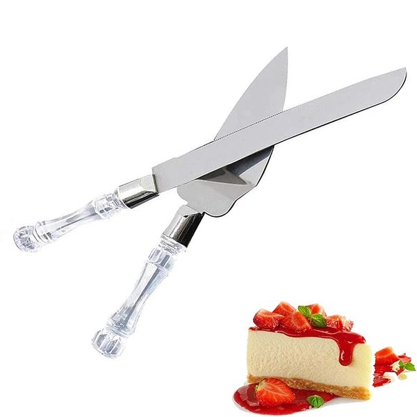 2 Pz/set Coltello In Acciaio Inox Pala Pizza Pane Coltello Forniture di Nozze Strumento Torta Pala Strumenti di Cottura LX5201