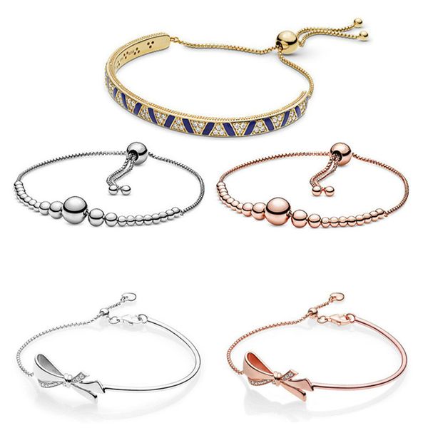 Pulseiras de charme de ouro de bowknot