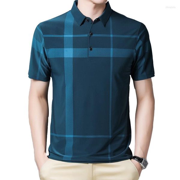 Мужские Polos Spring Summer Mens Ice Silk Polk Room Рубашка с коротки