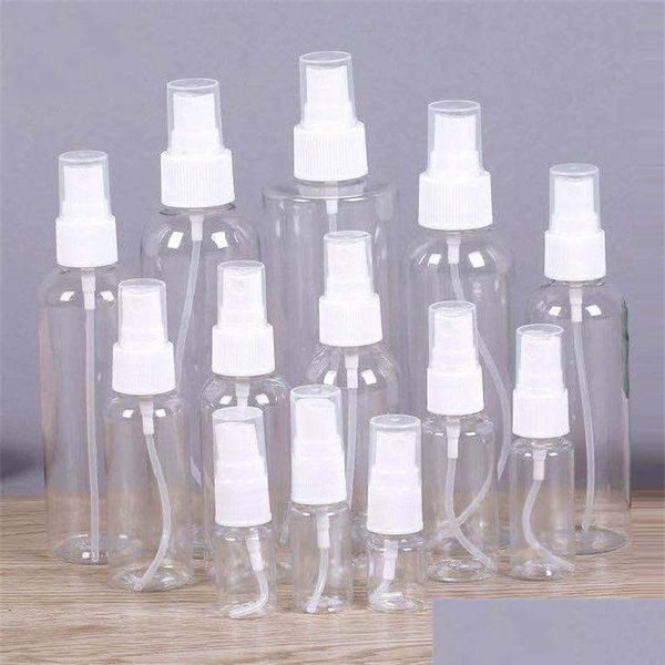 Verpackungsflaschen Leere transparente Plastiksprühflasche Zerstäuberpumpen für ätherische Öle Reisen pro BK Tragbares Make-up-Werkzeug 15 ml 30 m Dhqix