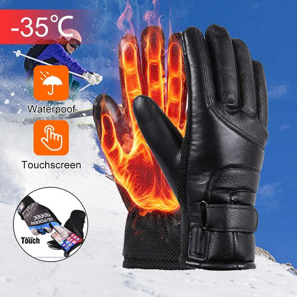 Guanti da sci 2022 inverno riscaldato USB elettrico impermeabile antivento Touch Screen alimentato riscaldamento per uomo donna sci L221017