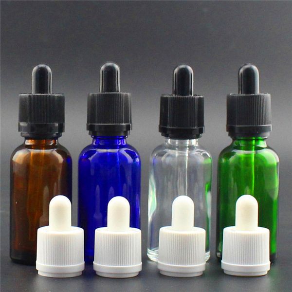 Großhandel mit Tropfflaschen aus Glas, 30 ml, Kosmetikbehälter für ätherische Öle mit kindersicherem Originalitätsverschluss