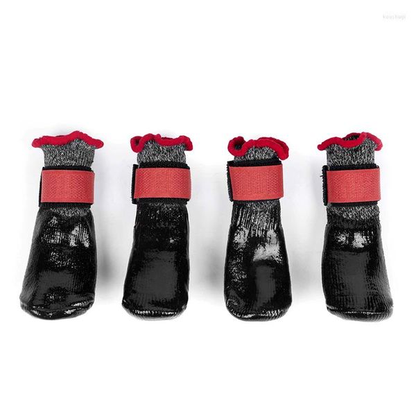 Abbigliamento per cani Chihuahua Protettore spesso Calzini per animali domestici Stampa all'aperto Stivaletti Accessori 4 pezzi Cani di piccola taglia Suola in gomma Cat Knit Warm Set Calzino