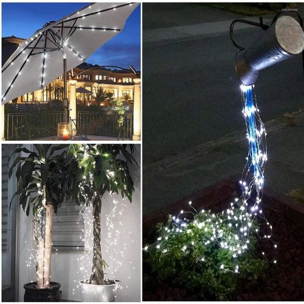 Strings solar led árvores videiras cachoeira fada guirlanda de corda decoração de luz ao ar livre jardim de sala de estar de rua