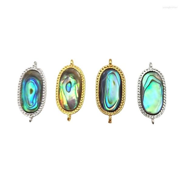 Colares pendentes 3pcs naturais oval abalone shell paua chique prateado ouro banhado para feminino jóias de jóias