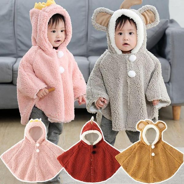 Giubbotti Neonati maschi Capispalla caldi Autunno Inverno Nato Ragazza Agnello Mantello in cashmere Abbigliamento per bambini Mantello in pile 0-3 anni