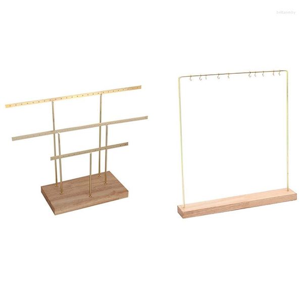 Sacchetti per gioielli 2PCS Espositore da appendere per albero Organizzatore in metallo con supporto per stand di moda