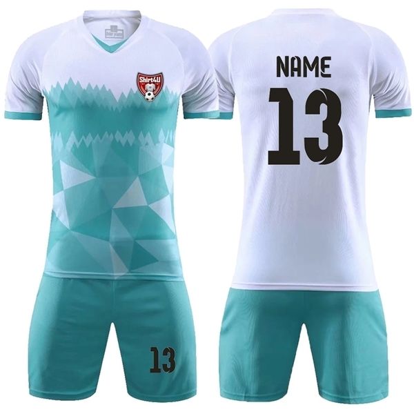 Lauf-Sets passen Fußball-Trikot-Set für Erwachsene und Kinder, Jungen, DIY-Fußball-Uniform, Trikot-Set, Anzüge, Kurzarm-Team-Blank-Sportkleidung 221019 an