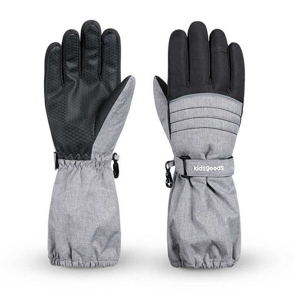 Guanti da sci 2022 Inverno caldo per bambini Impermeabile Sport Ragazza Ragazzo Guanti da ciclismo Outdoor Adolescente Bambini Guanto da neve Guanto riscaldato L221017