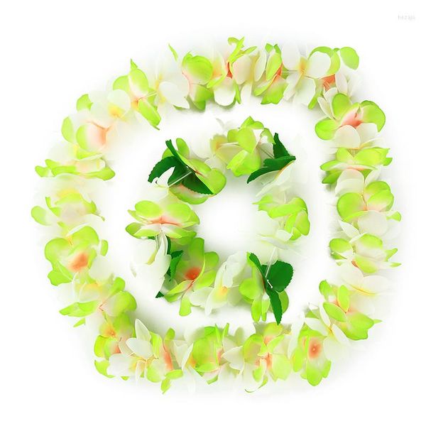 Fiori decorativi 4 pezzi/set Ghirlanda di fiori di Hula hawaiana Set Lei Luau Fancy Dress Beach Part Collana Fascia da polso