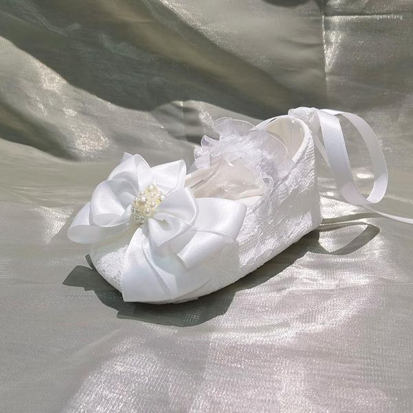 Scarpe da ginnastica Bianco Battesimo Elegante Nato Bambino Battesimo Occasione perfetta Cucito Grande diamante Incredibile neonato