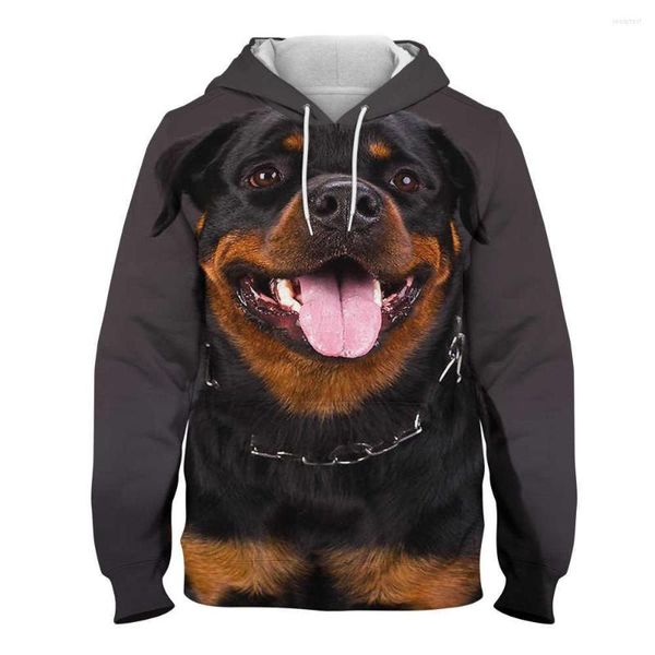 Felpe con cappuccio da uomo Rottweiler Felpe con stampa 3D Pullover Casual Manica lunga Primavera e autunno Felpa con cappuccio oversize Giacca moda streetwear