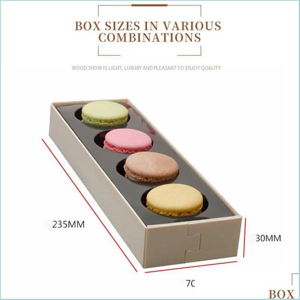 Verpackungsboxen Aron Boxen mit PVC-Fenster Dessert Kuchen Schokolade Muffin Kekse Party Kuchen Holzpaket Box 253 N2 Drop Lieferung Dhjoo