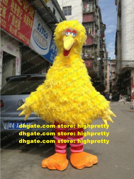 Big Bird amarelo Sesame Street Mascote Traje Adulto Personagem de Desenho Animado Terno Passeios em Família Exposição Comercial zx2983