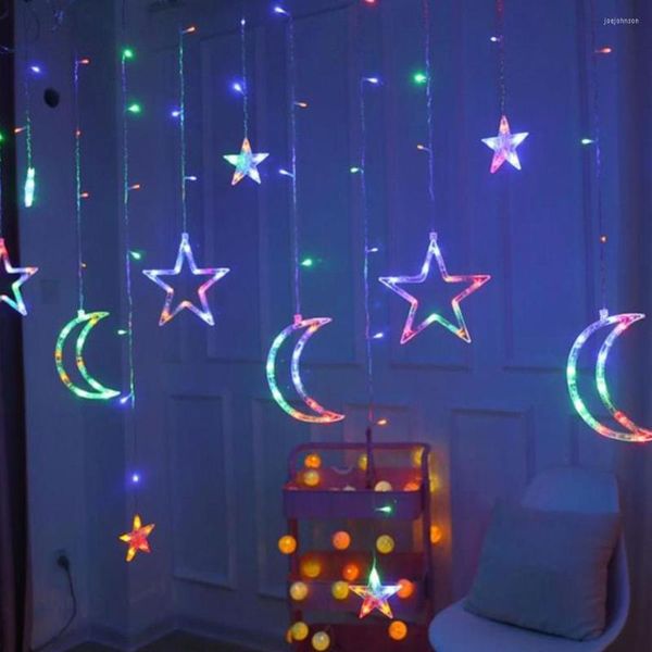 Strings LED Star Moon Curtain Lights Christmas String Ins Fairy Light Wedding Room Restaurant Decoration 220V 3,5m