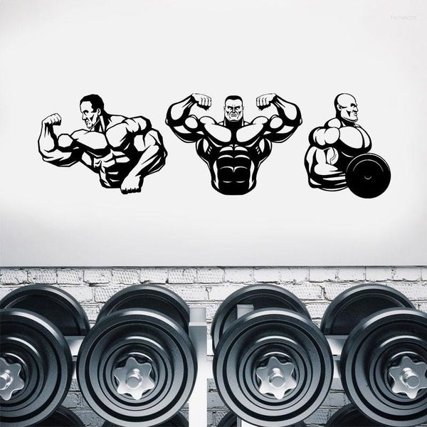 Adesivos de parede Exercício de fitness musculost Muscle Men Sculpture Gym Decoration Boutique Home JSF43