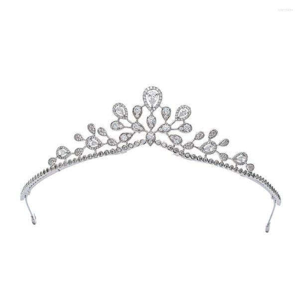 Kopfschmuck 2022 Design Zirkonia Prinzessin Tiara Diadem für Braut Hochzeit Haarschmuck Zubehör Haarteile CH10343