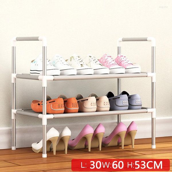 Armazenamento de roupas Simples Multi Camadas Rack de sapatos não -wovens fácil montar prateleira metal em pé de sapatos de bricolagem de gabinete de cabines da sala de estar