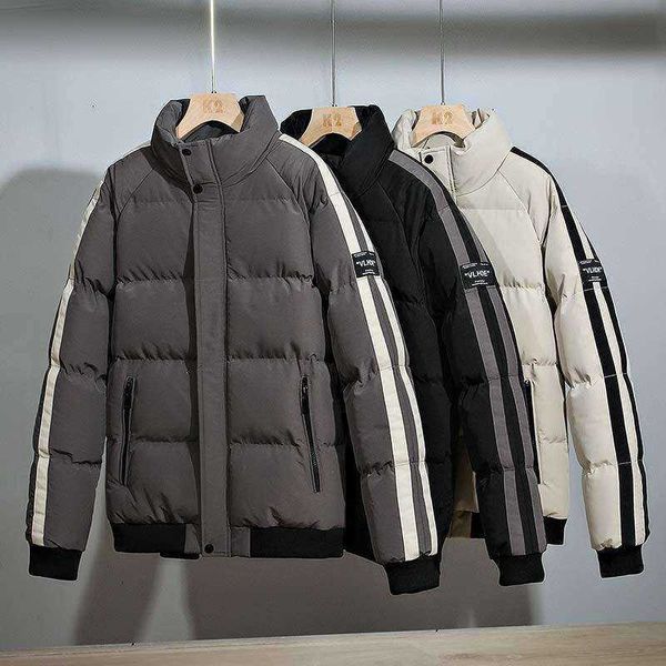 Masculino masculino de parkas homens magros casacos de inverno ficam colares de colar jaquetas casuais jaquetas novas moda masculino mais grosso e quente fit parkas curto jackets 4xl t2221006