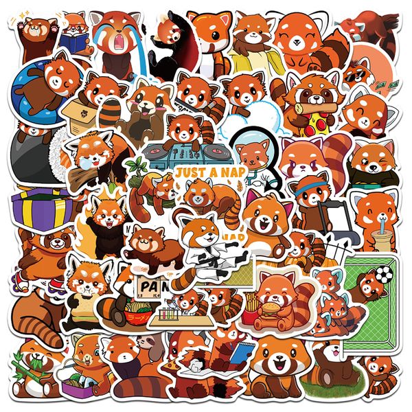 50Pcs Cute Red Panda Animal Stickers per bambini Adolescenti Vinile Adesivo impermeabile per laptop Bumper Skateboard Bottiglie d'acqua Computer Phone FE218