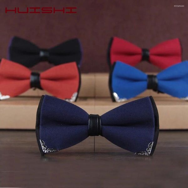 Bow Ties huishi lüks butik moda metal erkekler için bowtie kadın düğün partisi bowties gravata ince mavi bordo