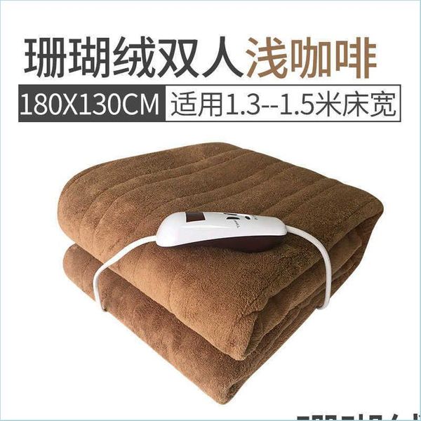 Coperte Coperta Elettrica Doppia Singola Controllata a Temperatura Controllata Tipo di Temporizzazione Sicuro Casa Dormitorio Singola Persona Vuota Y2209 Dro Dhj6U