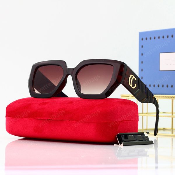 Goggle Óculos de Sol Feminino 6 Cores Óculos de Sol de Armação Completa Óculos Adumbral Óculos Vintage Vidro Clássico Viagem Masculino com Caixa Moda Quadrado Adulto Olho de Gato