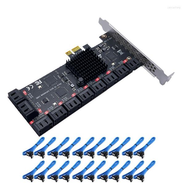 Computerkabel PCIe SATA -Karte 20 Ports mit 6 Gbit / s 1x 3.0 Support -Geräte Chia Mining PCI Express