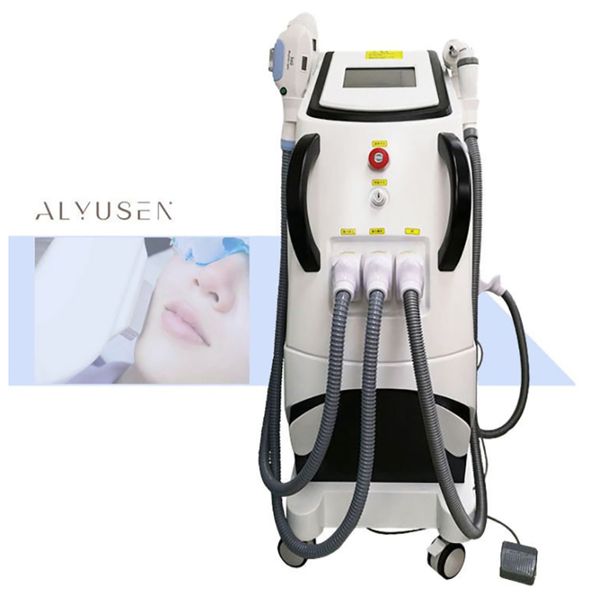 2023 3in1 Opt Elight IPL IPL Laser Remoção de cabelo Máquina de rejuvenescimento Remoção de rejuvenescimento Pigmmento sardas e equipamento de beleza de tratamento a laser yag yag