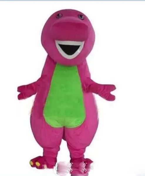 Costume da mascotte di dinosauro Barney da parata professionale, cartone animato per adulti, vestito da festival, fursuit, festa di Hallowen