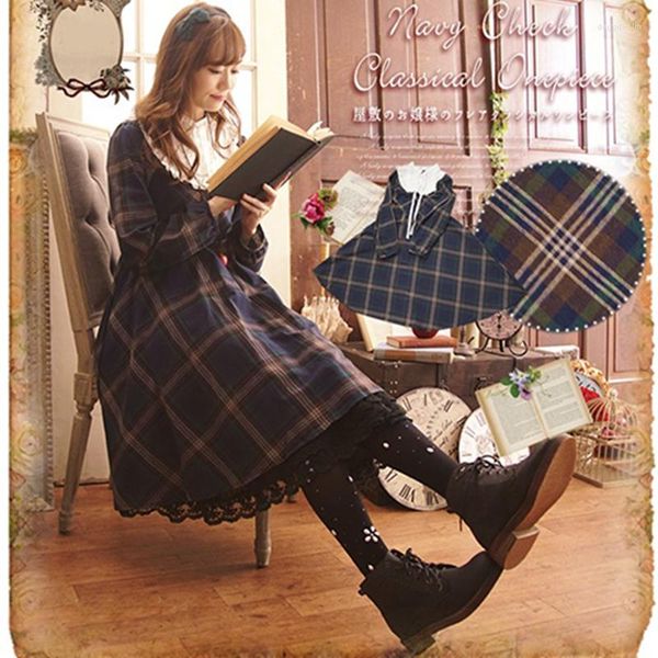 Abiti casual il vestito di pianoforte per foresta a pianto a maniche lunghe di abbigliamento giapponese harajuku lolita