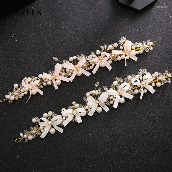 CHIEDI Crystal Pearls Brides Brides Sweety Bow Head Head Chain Bellissimi Accessorio per matrimoni per capelli Sq0266