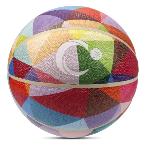Bester Verkauf von Qualitätsbällen, Basketballball mit hübschem Design, Größe 7, PU-Basketballball mit individuellem Aufdruck für das Training