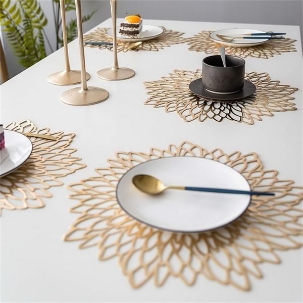 Tabela européia Placemat Lotus Padrão de cozinha Coffee de café Mat Coaster Board Decoração 220627