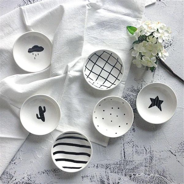 Миски 3PCS Керамика тарелка мини -блюдо