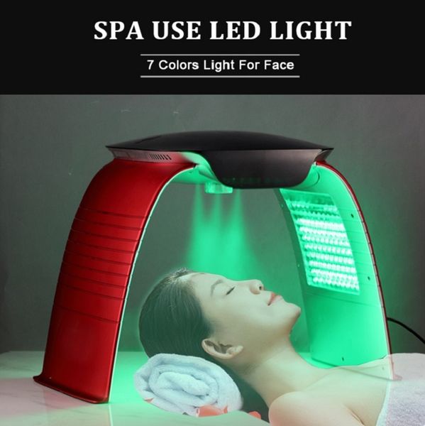 Lâmpada de spray fotodinâmico de 7 cores para remoção de rugas, rejuvenescimento da pele PDT, terapia com luz LED, máquina de beleza