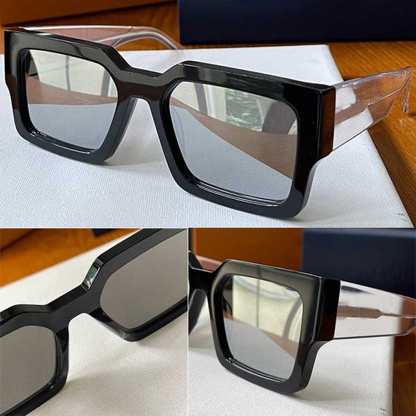 Класс -квадратные солнцезащитные очки 1580E Mens Mens and Womens Glasses Classic Black Frame Transparent Leg Occhiali da Sole Z1580 Дизайнерские солнцезащитные очки 1580