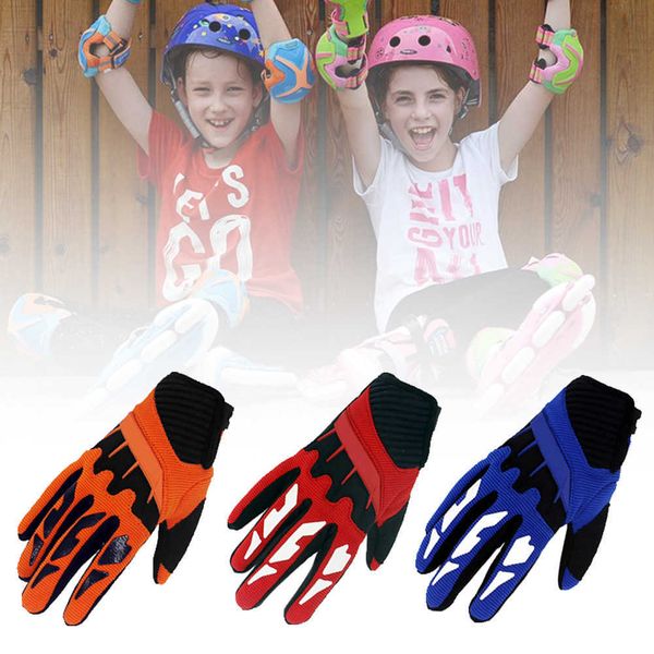 Guanti da ciclismo Bambini Estate Full Finger Moto Sport all'aria aperta Antiscivolo Protettivo Impermeabile Bambini Racing Ski T221019