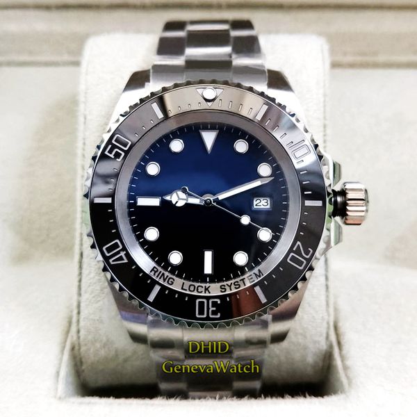 Relógios masculinos de luxo Deep Sea-Dweller ETA 2824 Mecânico Movimento automático Relógio masculino 904L Aço Glide Lock Fecho 200M Cerâmica à prova d'água Bezel Relógio de pulso 126600