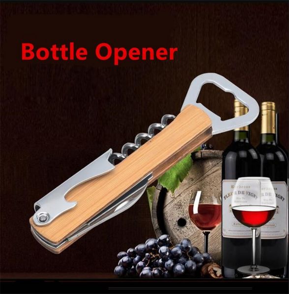 Деревянная ручка профессиональная открывалка вина многофункциональная портативная винтовая штопора открытие бутылочки B1020