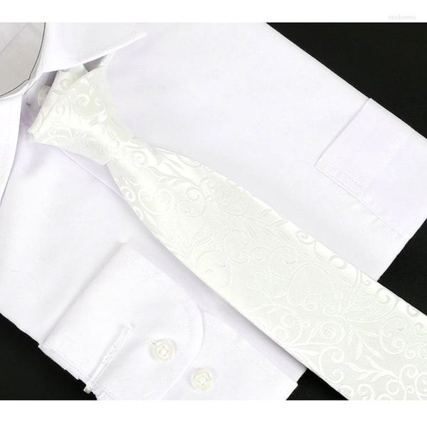 Fliege, klassisch, 8 cm, für Herren, Anzug, luxuriös, weiß, Blumenstil, Business-Krawatten, Hochzeit, Bräutigam, Party