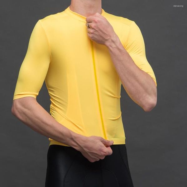 Giacche da corsa SPEXCEL Aggiorna la qualità Maglia da ciclismo a manica corta leggera fluorescente verde gialla Pro Team Aero senza cuciture