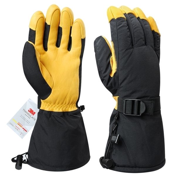 Ski Gloves OZERO Long Winter Ski Gloves Work Sports Mittens Thinsulate Snowboard Snowmobile Windproof Waterproof Cycling Glove Men Women 221019