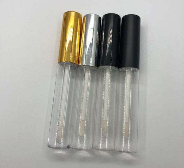 10ml Mini Lip Gloss Tube Amostra recicl￡vel Lip Balm Bottle Bottle Dray Peda pequena tampa preta sn564