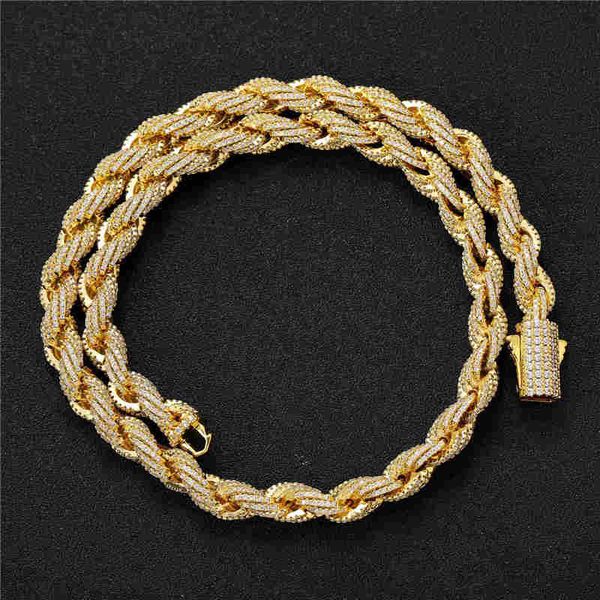 8 mm 16-24 polegadas banhado a ouro branco amarelo colar corrente corda CZ 7/8 polegadas pulseira moda jóias para homens mulheres