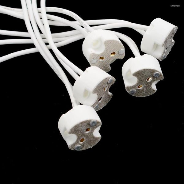 Portalampade 5 pezzi Mr11 Mr16 Gu5.3 G4 Connettore filo Lampadine alogene a led Base portalampada in ceramica