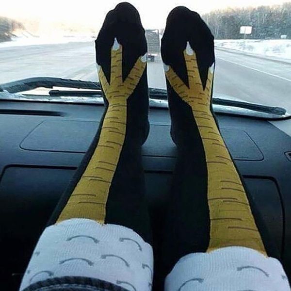 Спортивные носки Творческий куриный когти на колене для женщин мужчины 3D Принт смешной высокий рождественский подарок